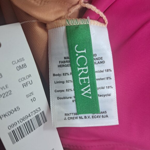 NEW j.crew women’s‎ ruched ruffle one-piece swimsuit, radiant fuchsia, size 10 - Picture 10 of 13
